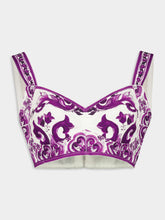 Dolce & Gabbana Majolica-Print Cropped Cotton Top