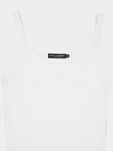 Dolce & Gabbana White Ribbed Cotton Tank Top