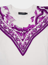 Dolce & Gabbana White T-Shirt with Silk Foulard Detail