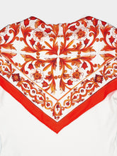 Dolce & Gabbana White Majolica Scarf T-Shirt