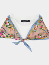 Dolce & Gabbana White Cotton T-Shirt with Floral Twill