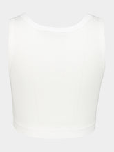 Dolce & Gabbana White Cotton Cropped Logo Tank Top