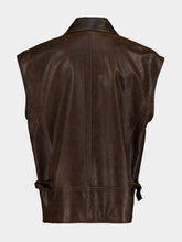 Dolce & Gabbana Brown Sleeveless Leather Jacket