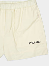 Fendi Cream Nylon Logo Shorts