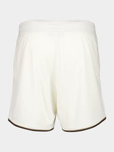 Fendi White FF Jacquard Shorts with Pequin Trim