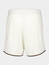 Fendi White FF Jacquard Shorts with Pequin Trim
