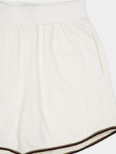 Fendi White FF Jacquard Shorts with Pequin Trim