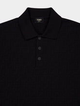 Fendi Black FF Jacquard Cotton Polo Shirt