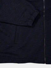 Fendi Navy Blue Monogram Zip-Up Sweatshirt