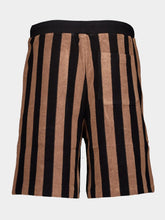 Brown Pequin Terry Bermuda Shorts | PDP - Fashion Clinic