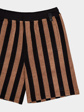 Brown Pequin Terry Bermuda Shorts | PDP - Fashion Clinic