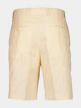 Fendi Yellow Linen Jacquard Bermuda Shorts