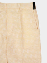 Fendi Yellow Linen Jacquard Bermuda Shorts