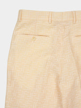 Fendi Yellow Linen Jacquard Bermuda Shorts