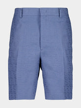 Fendi Light Blue FF Jacquard Linen Bermuda Shorts