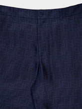 Fendi Blue FF Silk Bermuda Shorts