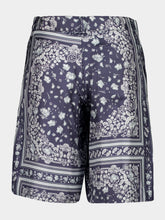 Fendi White and Blue Bandana Silk Bermuda Shorts