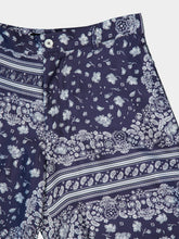 Fendi White and Blue Bandana Silk Bermuda Shorts