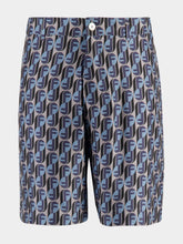Fendi Blue Silk Fendinity Bermuda Shorts