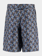 Fendi Blue Silk Fendinity Bermuda Shorts