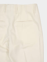 White Wool Gabardine Straight-Leg Trousers | PDP - Fashion Clinic