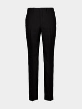 Fendi Black Linen FF Jacquard Tailored Trousers