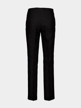 Fendi Black Linen FF Jacquard Tailored Trousers