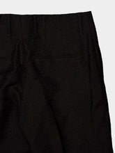 Fendi Black Linen FF Jacquard Tailored Trousers