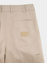 Fendi Beige Linen Straight-Cut Bermuda Shorts