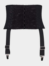 Dolce & Gabbana Black Stretch Marquisette Corset Belt