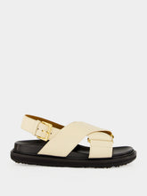 Marni Fussbett Silk White Leather Sandals
