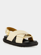 Marni Fussbett Silk White Leather Sandals