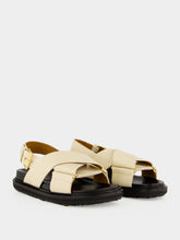 Marni Fussbett Silk White Leather Sandals