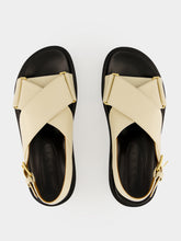 Marni Fussbett Silk White Leather Sandals