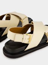 Marni Fussbett Silk White Leather Sandals