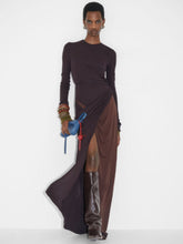 Fendi Dark Purple Draped Jersey Dress