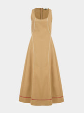 Fendi Dark Beige Sleeveless Cotton Flared Dress