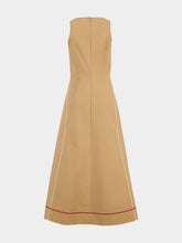 Fendi Dark Beige Sleeveless Cotton Flared Dress