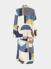 Fendi Multicolour Patchwork Satin Midi Dress