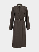 Fendi Brown FF Jacquard Silk Midi Shirt Dress