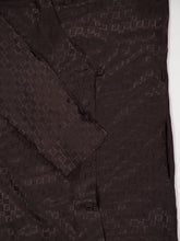 Fendi Brown FF Jacquard Silk Midi Shirt Dress