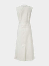 Fendi White Linen Sleeveless Midi Dress