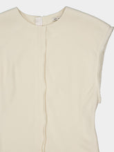 Ami Paris Ivory Long Raw Edge Details Dress