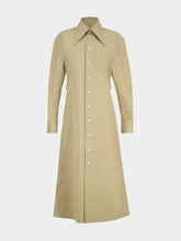 Ami Paris Beige Cotton Fitted Shirt Dress