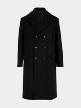 Fendi Black Wool and Angora Double-Breasted Coat