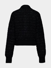 Balmain Black Tweed Bomber Jacket