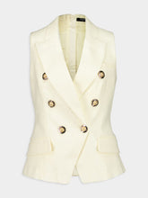 Balmain Ecru Sleeveless Tailored Vest
