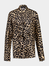 Balmain Leopard Print Ruffled Shirt