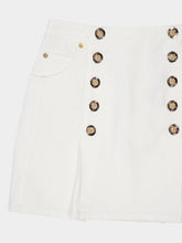 Balmain White Cotton Canvas Mini Skirt