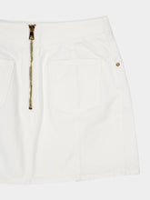 Balmain White Cotton Canvas Mini Skirt